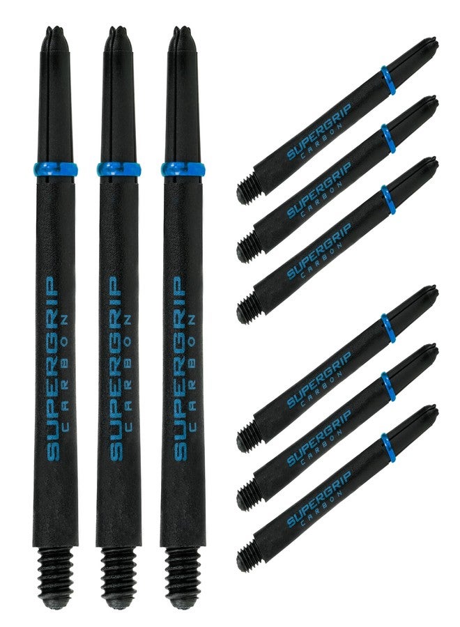 Harrows Darts 3 x Sets of Supergrip Carbon Dart Stems - 9 Dart Shafts in Total - Medium, Midi & Short (Aqua, Medium) - Image 1
