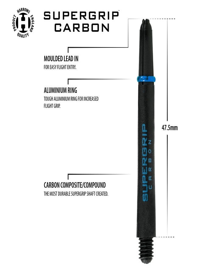Harrows Darts 3 x Sets of Supergrip Carbon Dart Stems - 9 Dart Shafts in Total - Medium, Midi & Short (Aqua, Medium) - Image 3