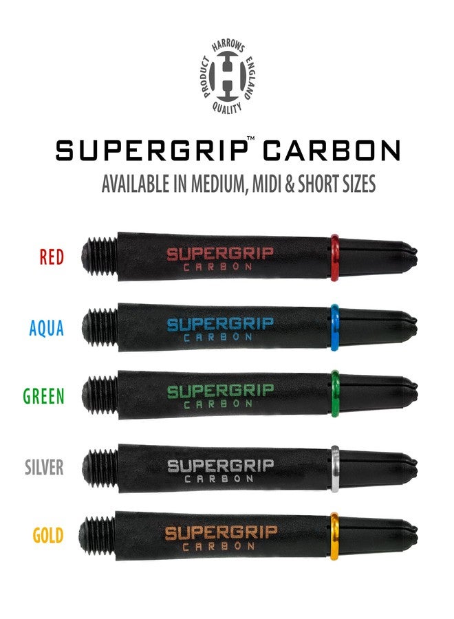 Harrows Darts 3 x Sets of Supergrip Carbon Dart Stems - 9 Dart Shafts in Total - Medium, Midi & Short (Aqua, Medium) - Image 4