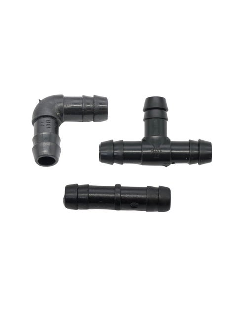 Irrigation Fittings kits Set-10 Pieces of 13mm Tee, 13mm Elbow &13mm Socket, Black Drip Irrigation Kits, Indoor Outdoor Use