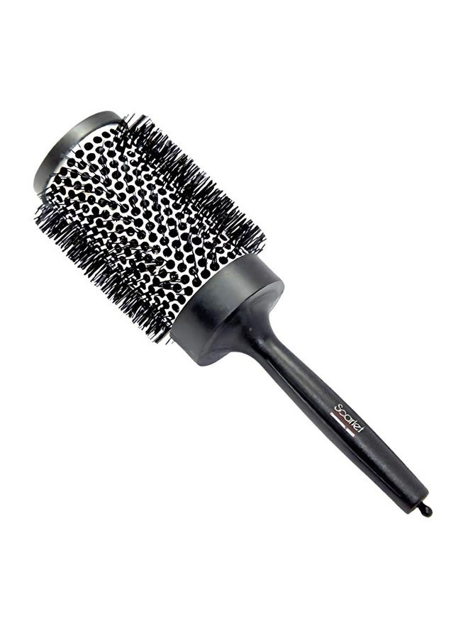Scarlet Line Professional Extra Large Small Blow Dry Hot Curling Round Hair Styling Brush With Plastic Handle For Men n Women_Black n White_53 mm - Image 1
