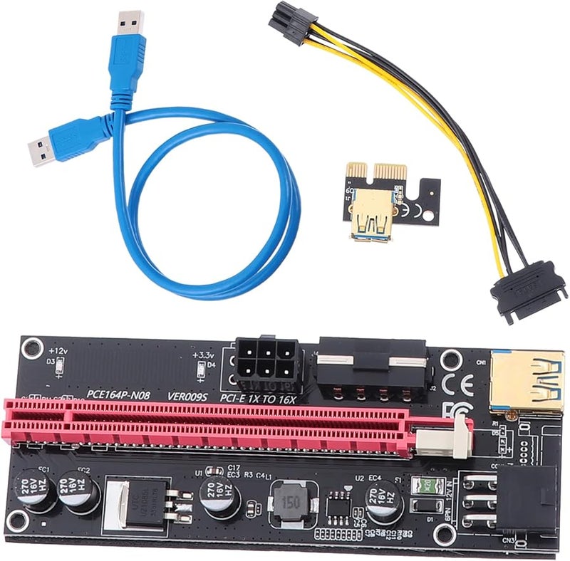 Merryhapy PCIe Riser Card Extension Cable Shielded Wire Stable Power Supply for Mining Gaming - Image 1