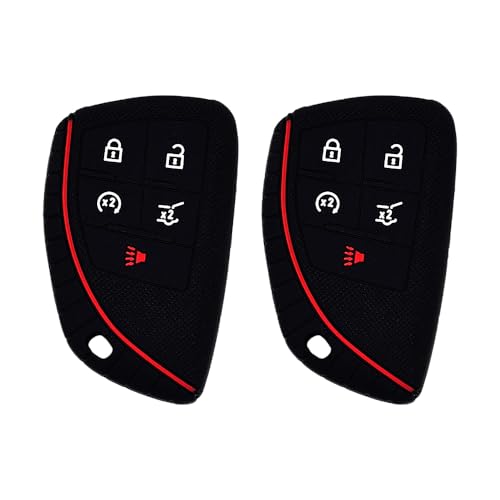 Autobase Silicone Key Fob Cover for 2022 2023 2024 2025 2026 Chevy Equinox Silverado 1500 GMC Sierra 1500 | 2024 2025 2026 Silverado Sierra 2500HD 3500HD | 2-Pack in Black - Image 1