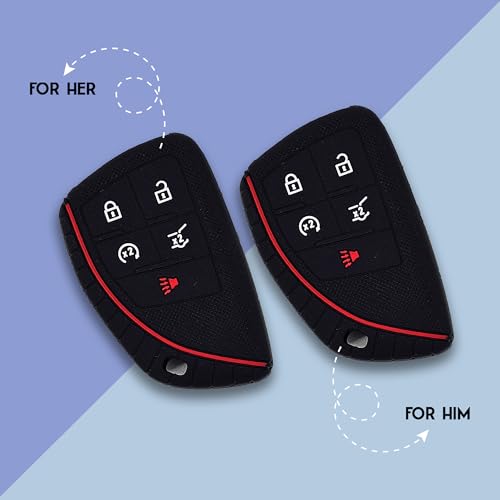 Autobase Silicone Key Fob Cover for 2022 2023 2024 2025 2026 Chevy Equinox Silverado 1500 GMC Sierra 1500 | 2024 2025 2026 Silverado Sierra 2500HD 3500HD | 2-Pack in Black - Image 5