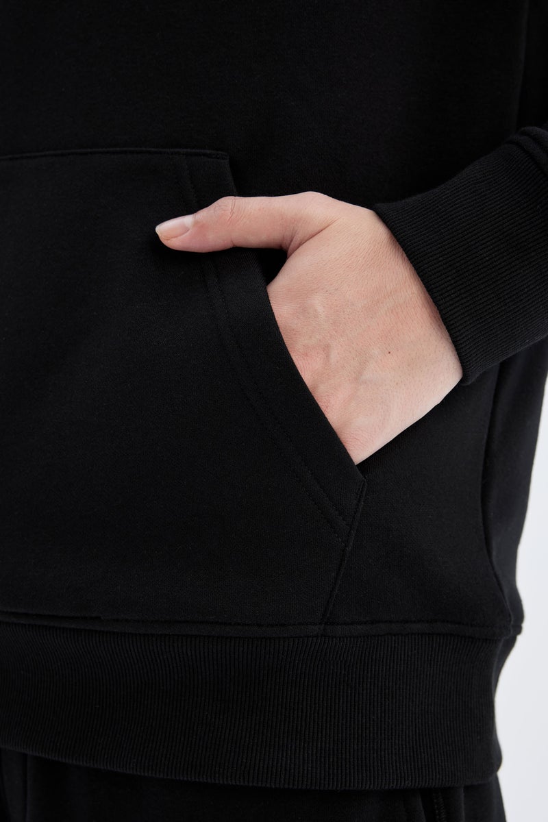 DeFacto Man Regular Fit Hooded Soft Furry Basic Sweatshirt - Image 5