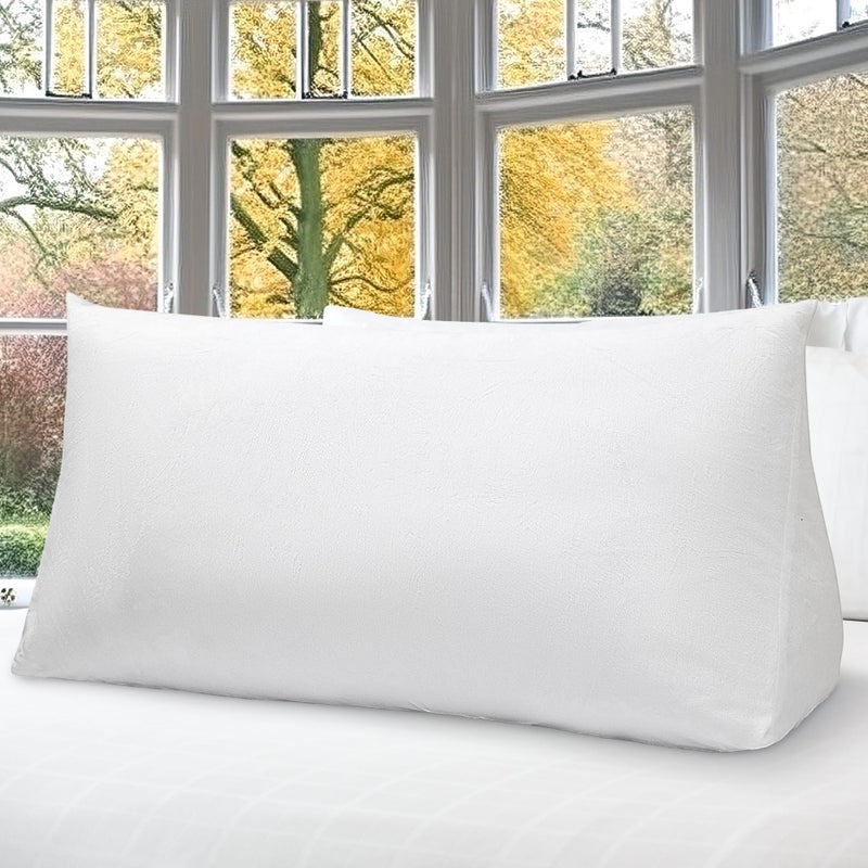 Cheer Collection وسادة ويدج من تشيير كولكشن للقراءة في السرير وسادة رأسية فخمة وسادة دعم كبيرة للظهر للسرير وسادة ناعمة للغرف الجامعية وسادة رأسية وسادة رفع للنوم والاسترخاء