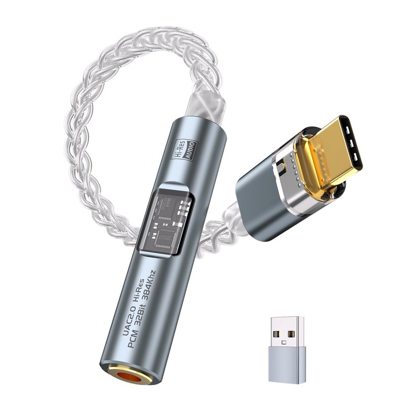 BZINK USB C DAC Dongle with Dual Chip CX31993 MAX97220 USBC to 35mm Audio Adapter with in Ear Monitor Amplifier Type C to Amp Headphones Aux with USBA Adapter for iPhone 16 Android Mac Windows iPad - Image 2