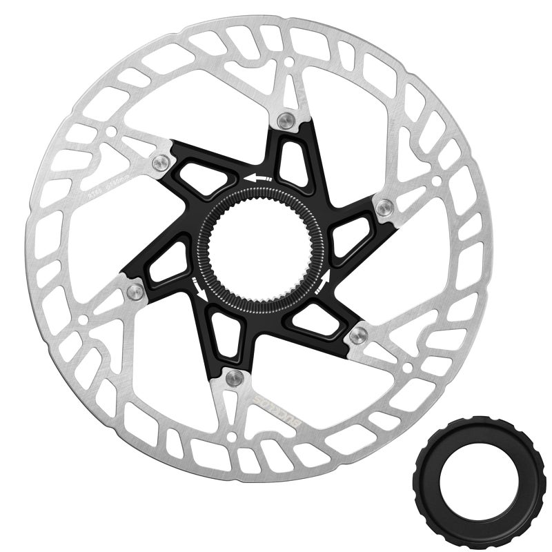 BUCKLOS 160mm Bike Centerlock Disc Brake Rotor for Mountain Bike Road Bike MTB- Bicycle Stainless Steel Center Lock Disc Brakes Rotors for E-bike/BMX(Black) - Image 1
