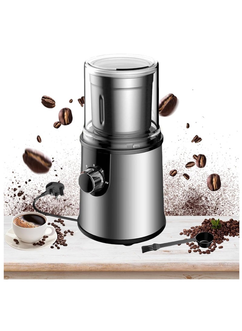 Aookay Coffee Grinder Electric: Electric Spice Grinder with 304 Stainless Steel Blades Removable Bowls, 350W Motor Coffee Bean Machine with Spoon Brush for Coffee Beans, Nuts in Home Kitchen and living room  - Image 1