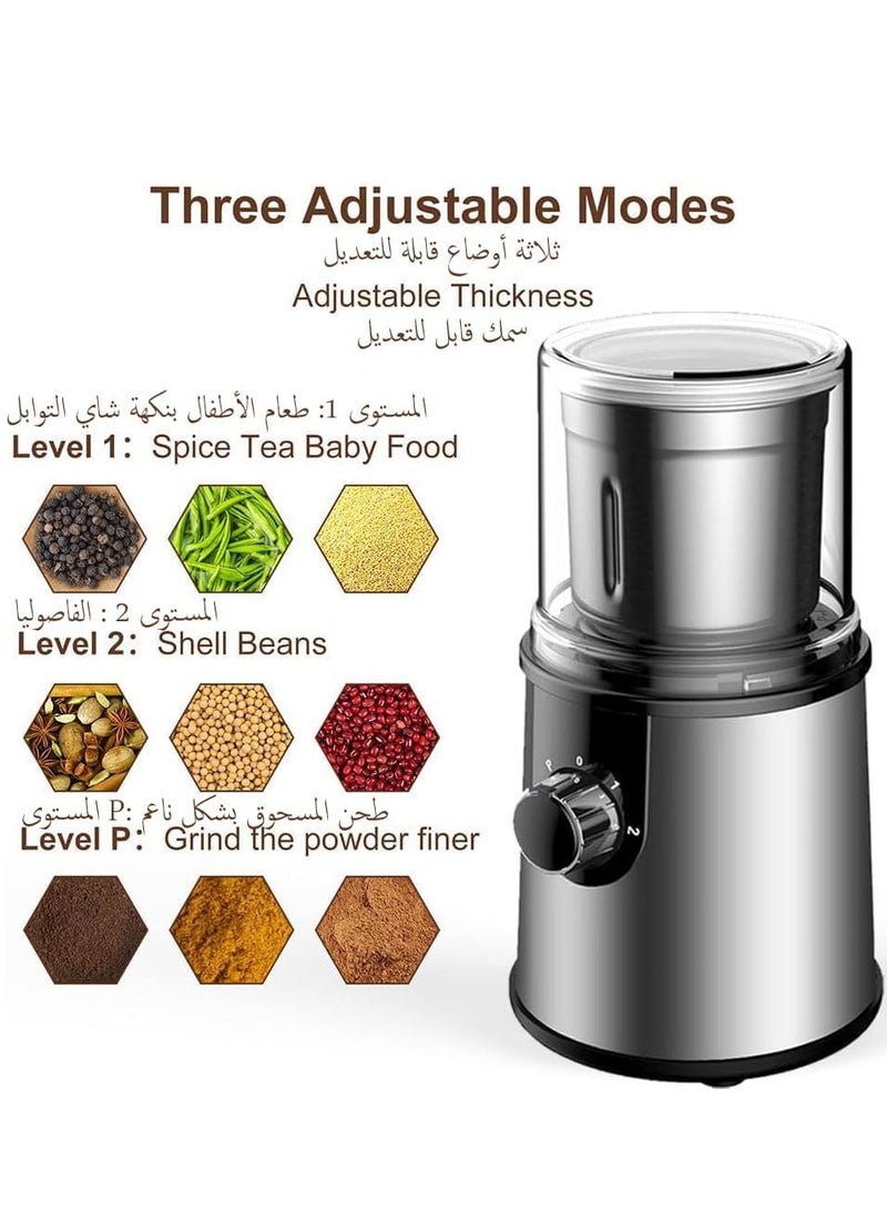 Aookay Coffee Grinder Electric: Electric Spice Grinder with 304 Stainless Steel Blades Removable Bowls, 350W Motor Coffee Bean Machine with Spoon Brush for Coffee Beans, Nuts in Home Kitchen and living room  - Image 5