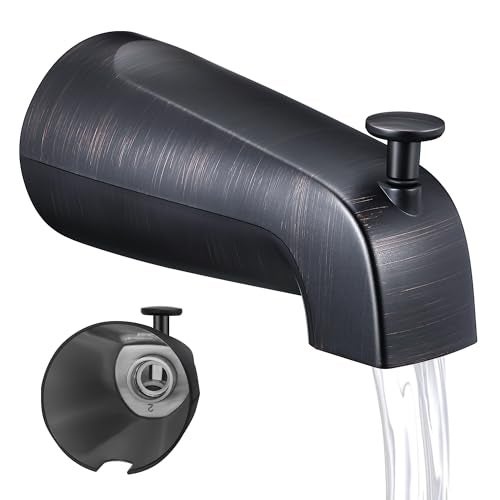Dreyoo 5 14 Inch Bathroom Tub Spout Compatible with Westbrass E531D1F62 Fits Wall Front Mount Tub Spout with Shower Diverter 12 IPS Inside Thread Bathtub Faucet Oil Rubbed Bronze - Image 1