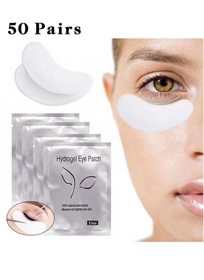 Realfrog 50 Pairs Under Eye Pads, Eyelash Extension 100% Natural Hydrogel Patch Lash Gel Pad for Extensions supplies, Beauty Makeup Mask Kit ,Under Eye Gel Pad  - Image 1