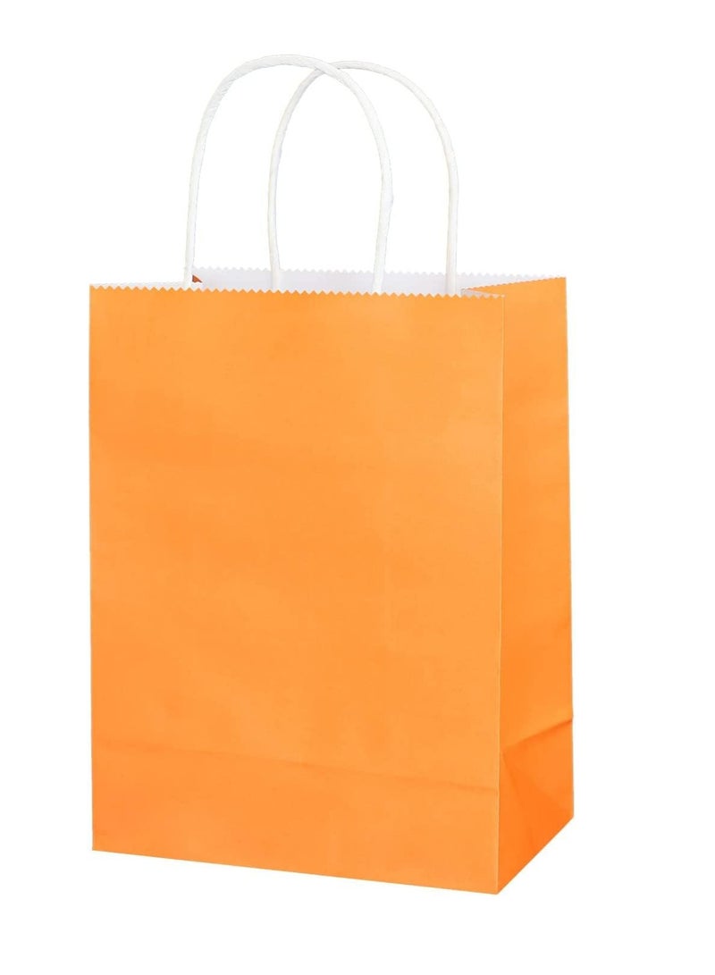 ECVV Gift Bags 24 Pieces Set Eco-Friendly Paper Bags With Handles Bulk Paper Bags Shopping Bags Kraft Bags Retail Bags Party Bags (ORANGE, 21 * 15 * 8 Cm) - Image 1
