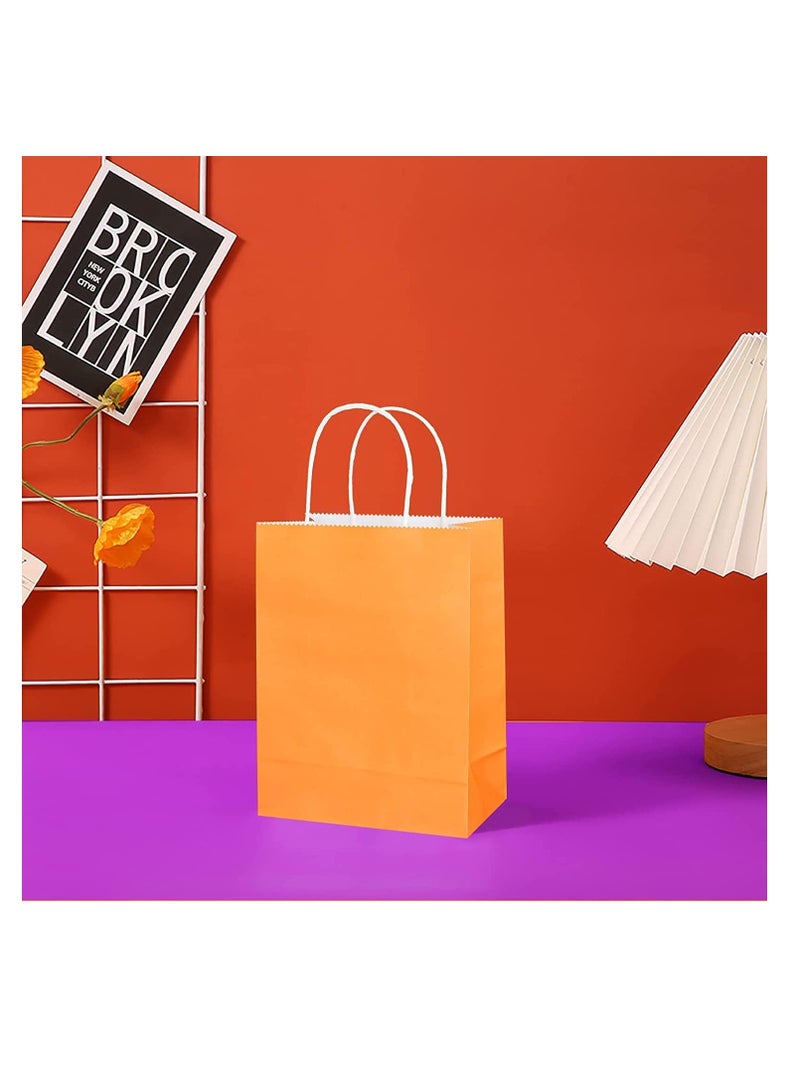 ECVV Gift Bags 24 Pieces Set Eco-Friendly Paper Bags With Handles Bulk Paper Bags Shopping Bags Kraft Bags Retail Bags Party Bags (ORANGE, 21 * 15 * 8 Cm) - Image 3