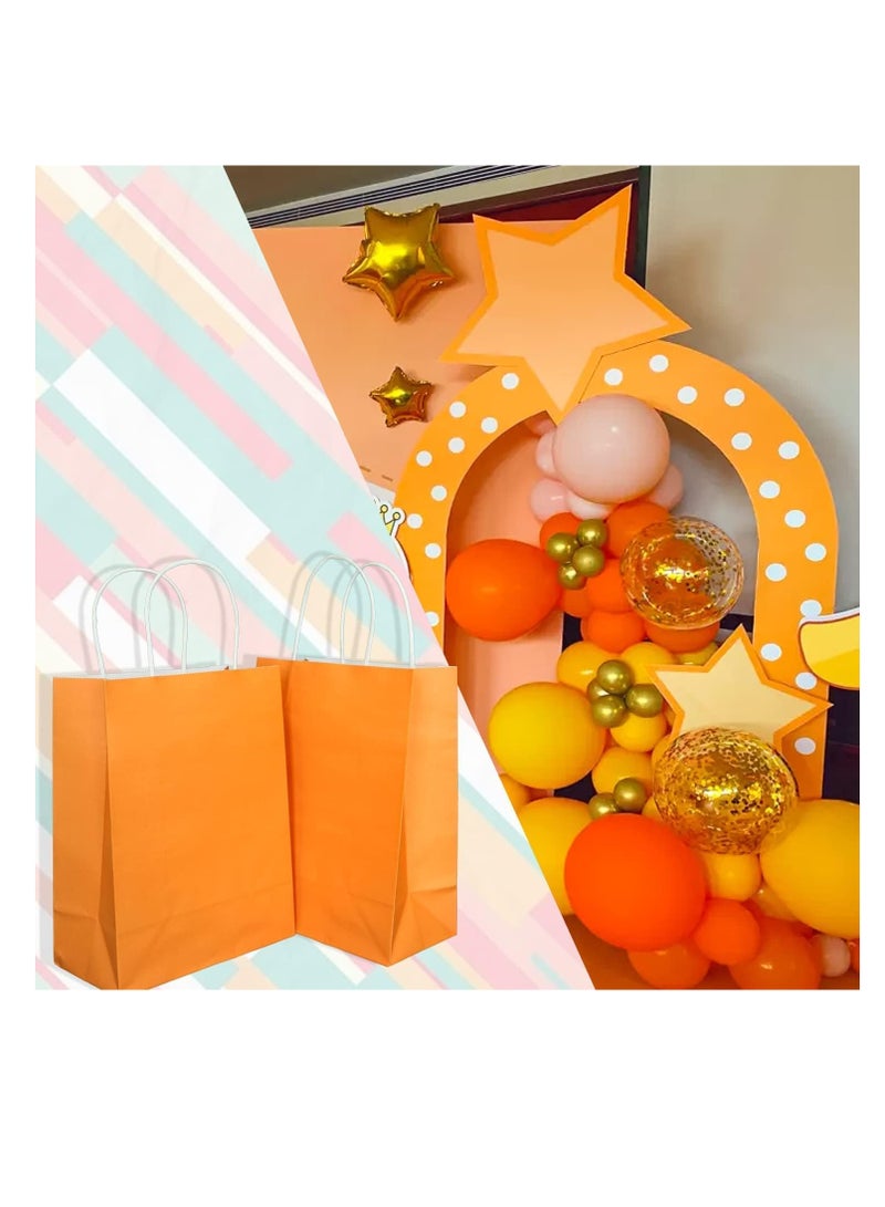 ECVV Gift Bags 24 Pieces Set Eco-Friendly Paper Bags With Handles Bulk Paper Bags Shopping Bags Kraft Bags Retail Bags Party Bags (ORANGE, 21 * 15 * 8 Cm) - Image 4