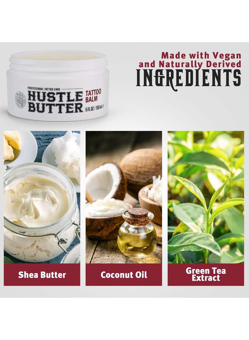 hustle butter deluxe Tattoo Aftercare 5oz Tattoo Balm, Heals + Protects New Tattoos and Rejuvenates Older Tattoos - 100% Vegan Cream No-Petroleum - Image 4