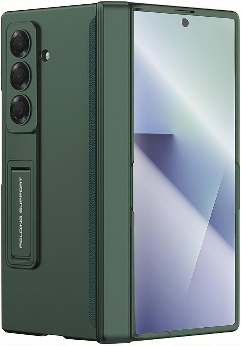 Tech Trendz TechTrendz Magnetic Case for Samsung Galaxy Z Fold 7 Case Hinge Coverage Protective Case with Built-in Kickstand & Screen Protector PC All-Inclusive Shockproof Cover (Plastic) (Army Green) - Image 1