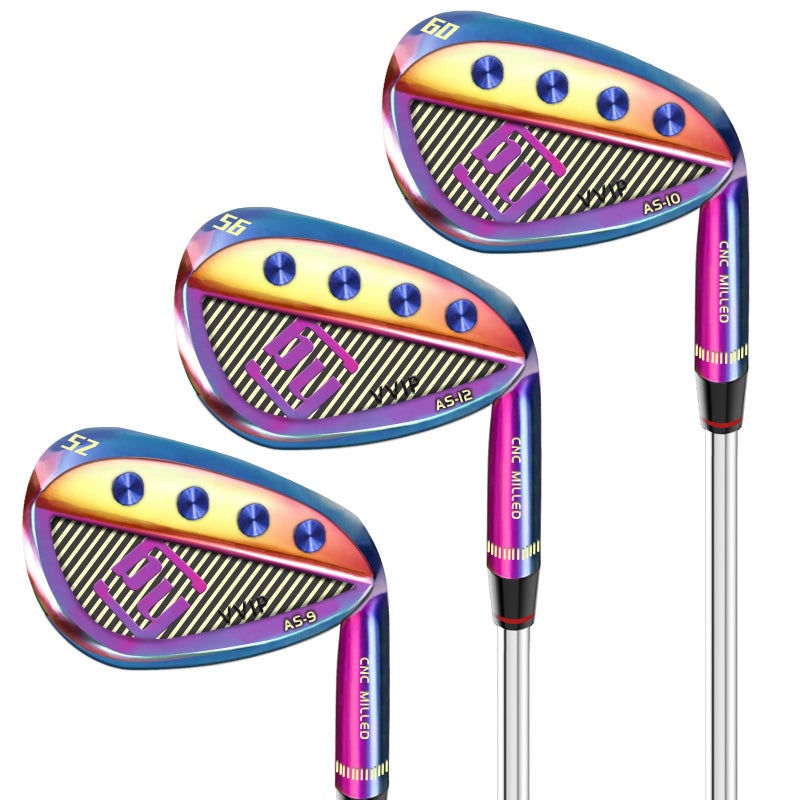 Yamato Full Face Golf Wedge Set or Individual Golf Wedges 505254565860 Forged Golf Gap Wedge Sand Wedge Lob Wedge Golf Clubs Milled Stainless Steel Rainbow 52 56 60 Degree Set Regular Right - Image 2