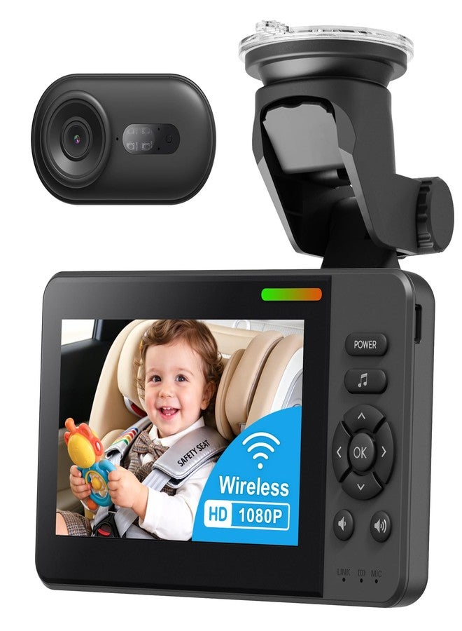 TinyShield Wireless Baby Car Camera, Car Baby Monitor No Wi-Fi Needed with HD 1080P Night Vision Display Adjustable Lens, Easy Install Backseat Camera for Kids, Newborns Travel Essentials Gifts - Image 1