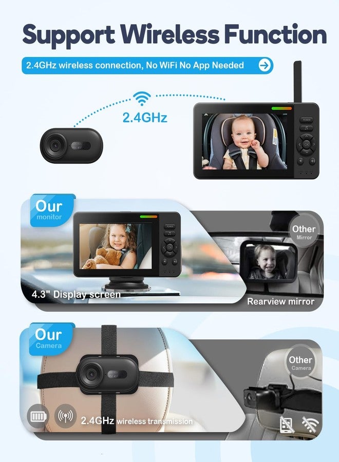 TinyShield Wireless Baby Car Camera, Car Baby Monitor No Wi-Fi Needed with HD 1080P Night Vision Display Adjustable Lens, Easy Install Backseat Camera for Kids, Newborns Travel Essentials Gifts - Image 5