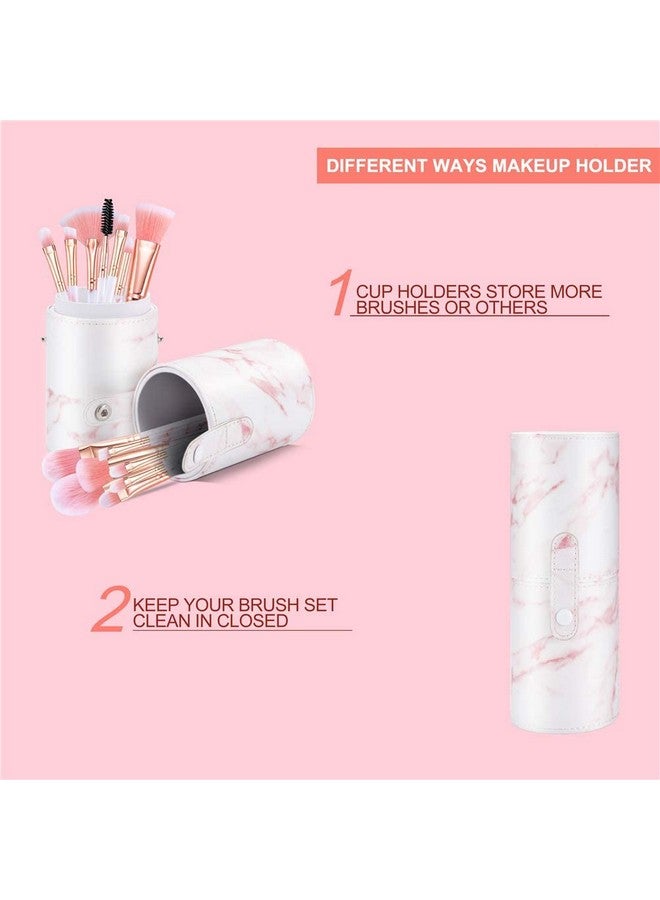 DUAIU Makeup Brushes Set Duaiu 16Pcs Marble Make Up Brushes Foundation Eyeshadow Concealer Eyebrow Blush Face Mask Brush Set With Gift Box Make Up Tool（Pink) - Image 5