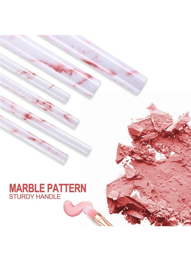 DUAIU Makeup Brushes Set Duaiu 16Pcs Marble Make Up Brushes Foundation Eyeshadow Concealer Eyebrow Blush Face Mask Brush Set With Gift Box Make Up Tool（Pink) - Image 3