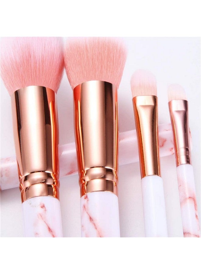 DUAIU Makeup Brushes Set Duaiu 16Pcs Marble Make Up Brushes Foundation Eyeshadow Concealer Eyebrow Blush Face Mask Brush Set With Gift Box Make Up Tool（Pink) - Image 4