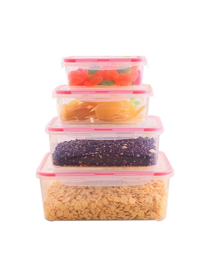 3 Piece Airtight Food Storage Containers with Lids, Containers for Kitchen Food with Snap Locking Lids for Cereal, Dry Food, Flour and Sugar, BPA Free, Food Containers Set, Red