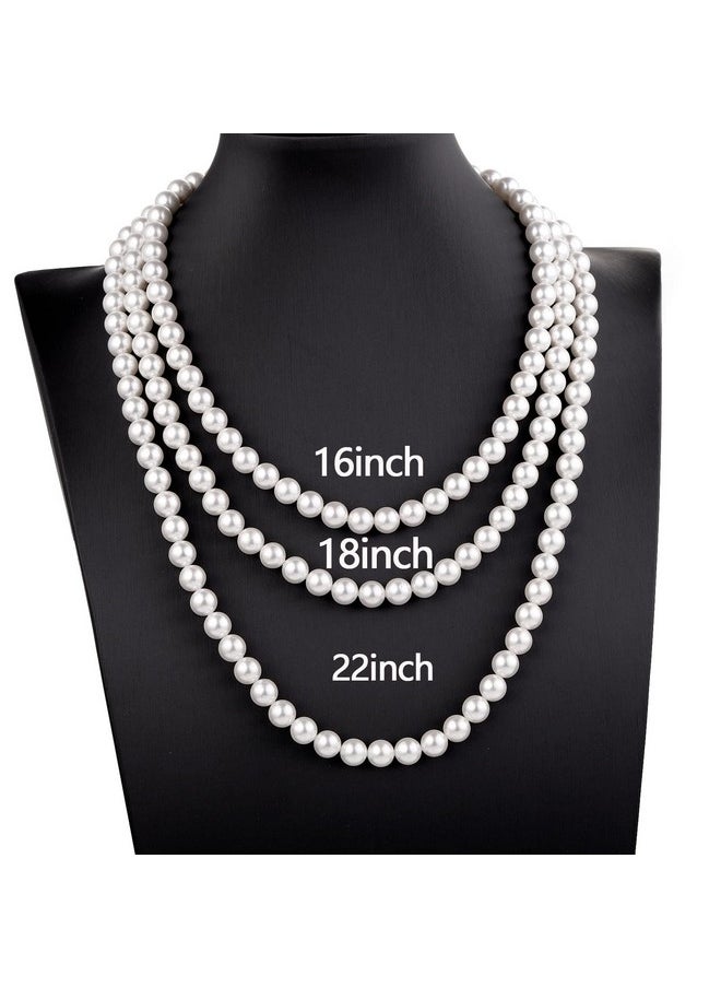 Senteria - Mens Pearl Necklace Small Pearl Necklace Choker Men Dainty White Freshwater Pearl Necklace for Men 18 inch Collar De Perlas Para Hombre - Image 1