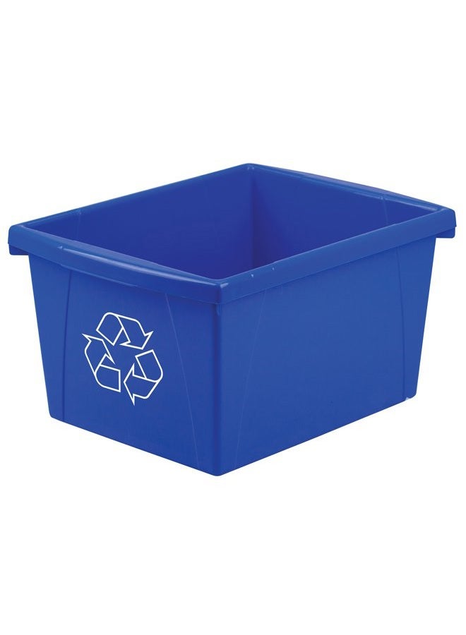 Storex 4 Gallon (15-Litre) Recycle Bin, 16.75 x 11.87 x 8.25-Inch, Blue, Case of 6 (STX61505U06C) - Image 2