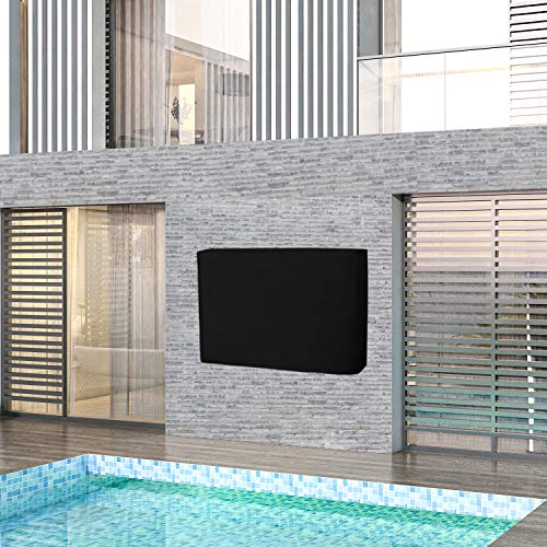Easy-Going Outdoor TV Cover for 50 to 52 inches LCD, LED, Waterproof, Weatherproof and Dust-Proof TV Screen Protectors with Cleaning Cloth (52 inch,Black) - Image 2