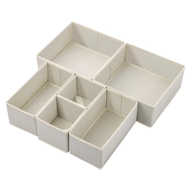 Stero 6 Pack Drawer Organizers For Clothing  Dresser Drawer Organizer Clothes  Fabric Foldable Closet Organizers And Storage Basket Bins For Clothes  Underwear  Bras  Socks (Light Grey) - Image 1