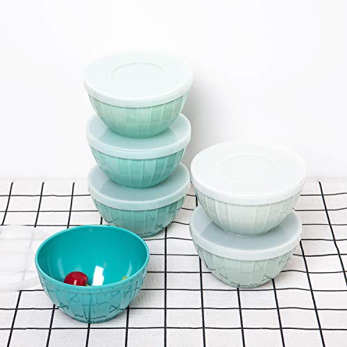 KX-WARE Melamine Bowls with Lids - 15oz 5-inch Cereal/Salad/Prep Bowls, Set of 6 in 6 Assorted Colors | Shatter-Proof and Chip-Resistant Dishwasher Safe, BPA Free - Image 4
