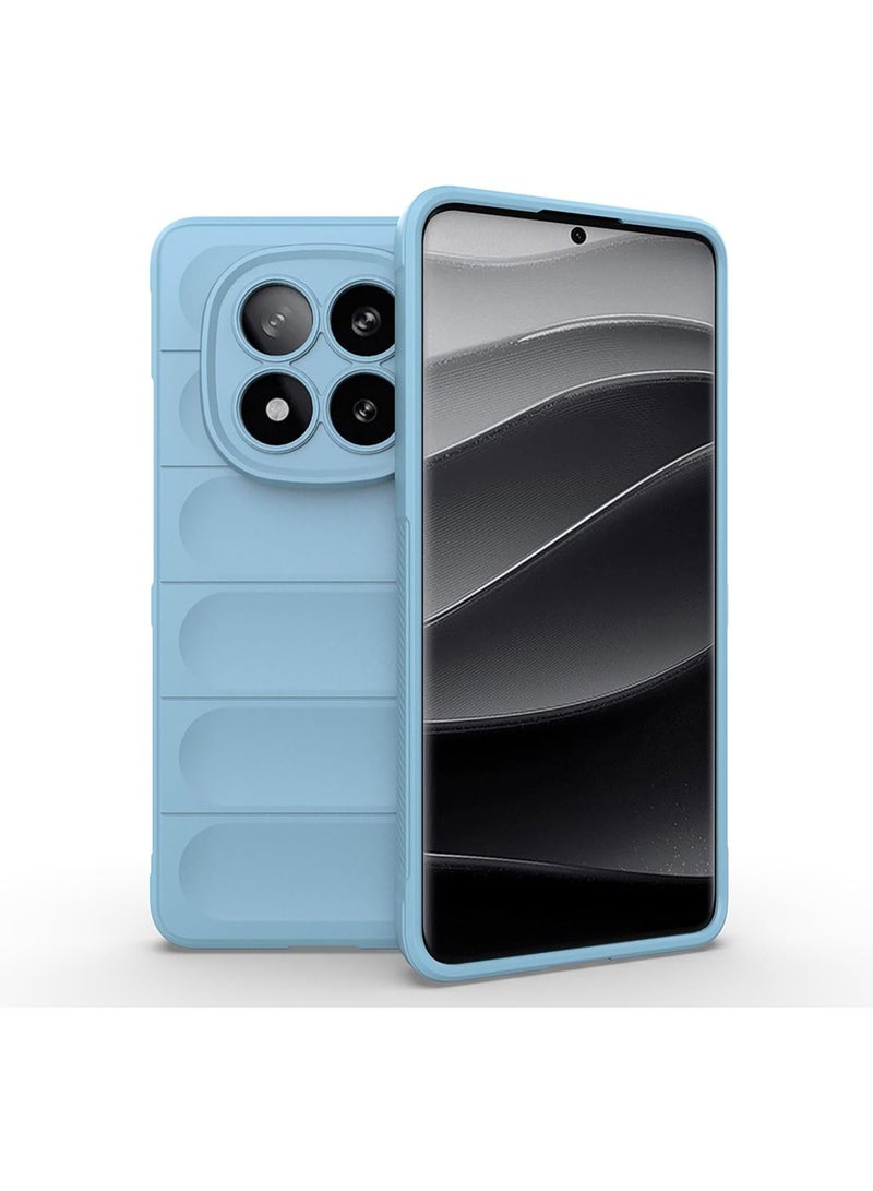 Premium Protection Back Silicone Case Compatible with Xiaomi Redmi note 14 Pro Plus 5G Magic Shield Shockproof Case with Camera Protection (Baby blue) - Image 1