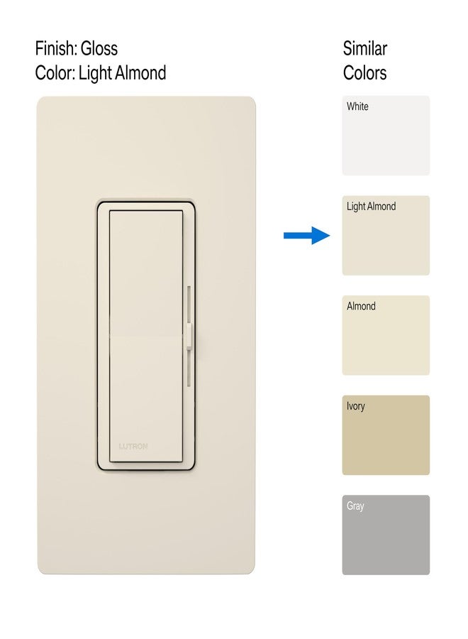 لوترون مفتاح تعتيم LED+ من لترون DVCL-153P-LA، عبوة واحدة، لون لوزي فاتح - Image 2