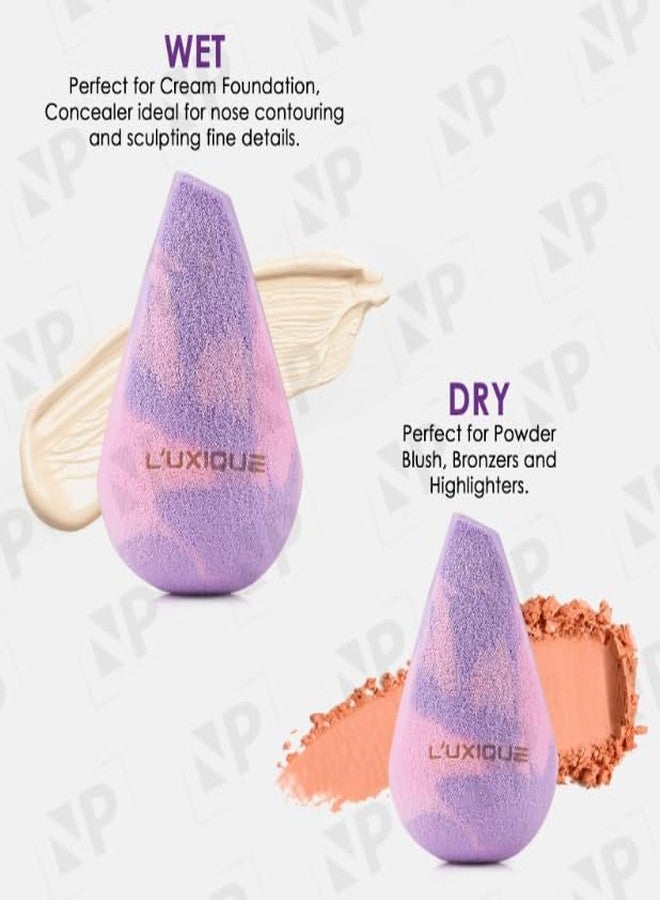 LUXIQUE Artistic Beauty Blender Sponge | Dual-Tone Purple & Pink | 10g Soft Makeup Applicator|PACK OF 1 - Image 4