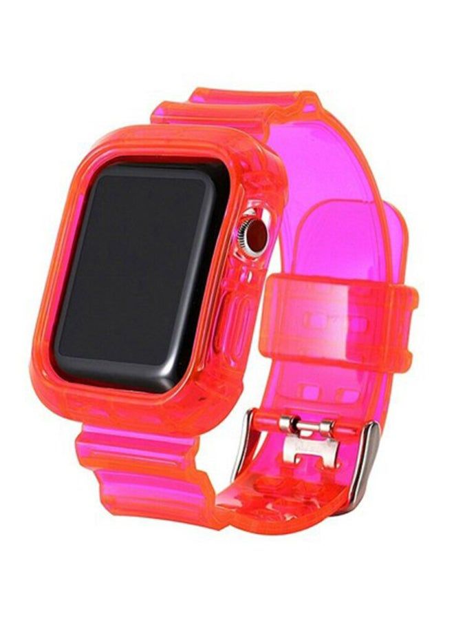vesus Transluscent Fluorescent Replacement Band For Apple Watch 42/44mm Pink