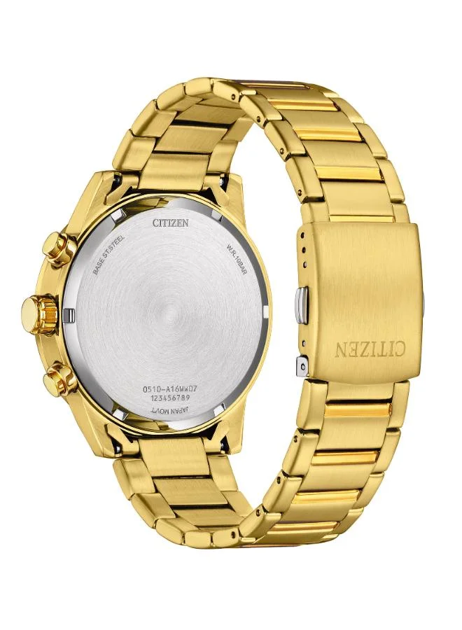 CITIZEN Men's Stainless Steel with Gold Plating Quartz Chronograph Watch AN3682-54E - 44 mm