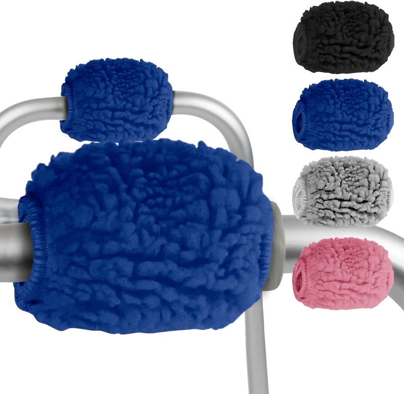 Vive Walker Handle Cushions 2Pack Extra Soft Sheepskin Grips  Padded Hand Cover Accessories for Folding Rolling Wheelchair Rollator Handle Senior Elderly Grippers  Foam Padding for Disability - Image 1