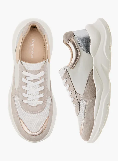 Paprika Colourblock Sneakers with Lace-Up Closure