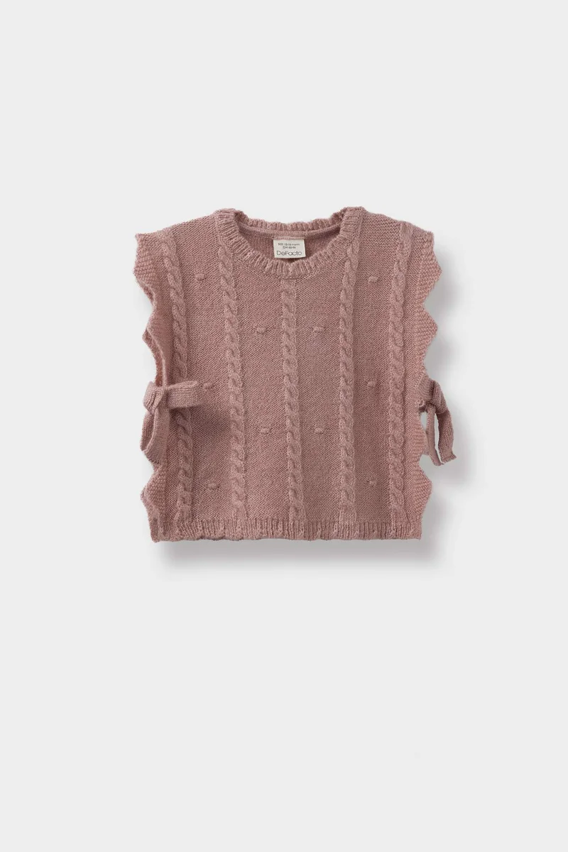 Defacto Baby Girl Regular Fit Crew Neck Knit Vest