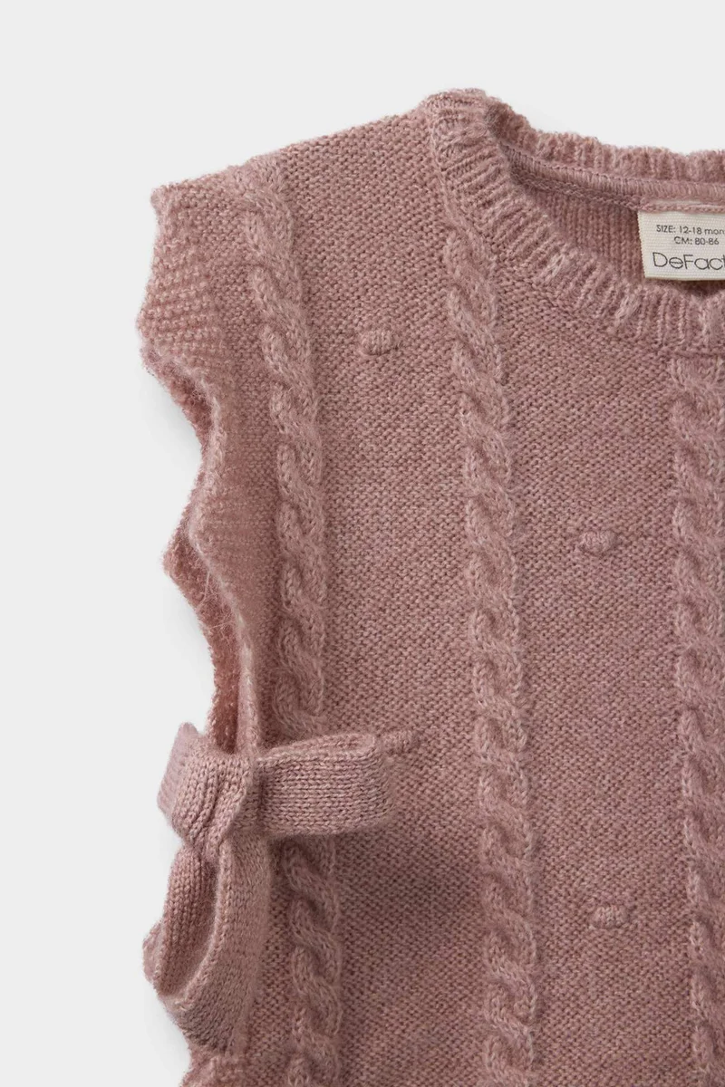 Defacto Baby Girl Regular Fit Crew Neck Knit Vest