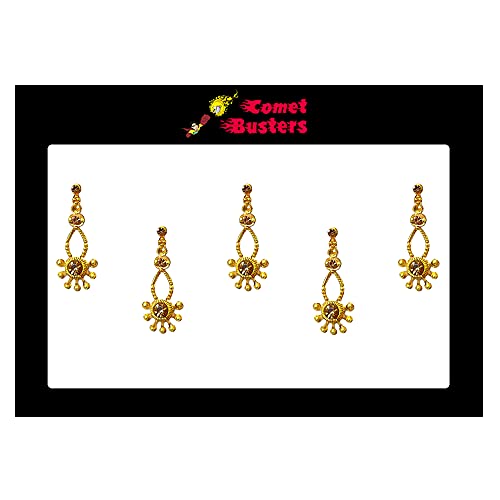 Comet Busters Long Golden Wedding Bindis (BIN1172)(25mm) - Image 3