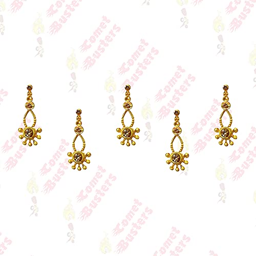 Comet Busters Long Golden Wedding Bindis (BIN1172)(25mm) - Image 4