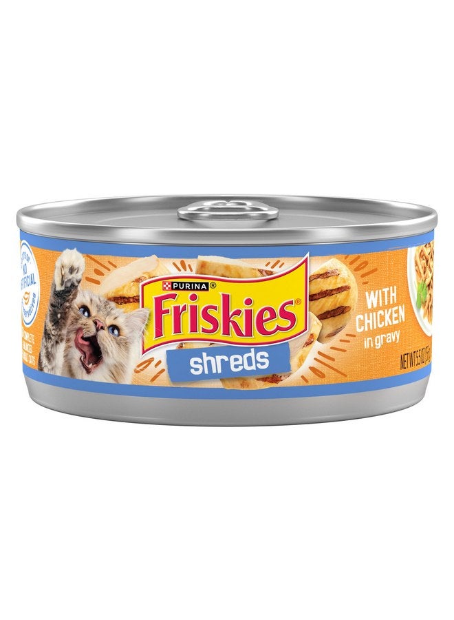 Friskies Purina Friskies Shreds With Chicken in Wet Cat Food Gravy - (Pack of 24) 5.5 oz. Cans - Image 1