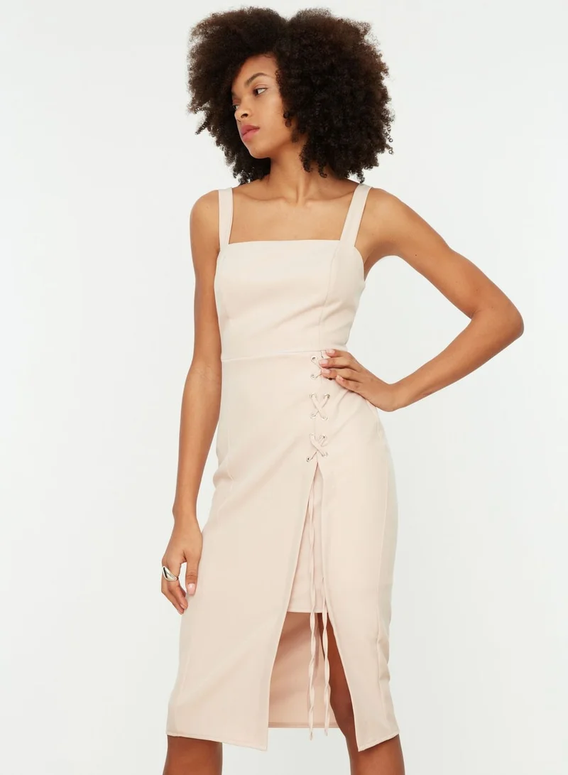 trendyol Lace-Up Sheath Dress