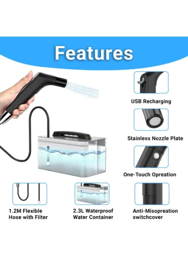 BlueFire Compact Bidet Sprayer for Travel – Portable Bidet Bottle for Camping Adventures | Travel Bidet for Road Trips | Personal Hygiene Wash Sprayer | Lightweight Camping & Outdoor Hygiene Tool for Men & Women | Portable Handheld Bidet for Travel for Hiking | Camping Bidet - Image 2