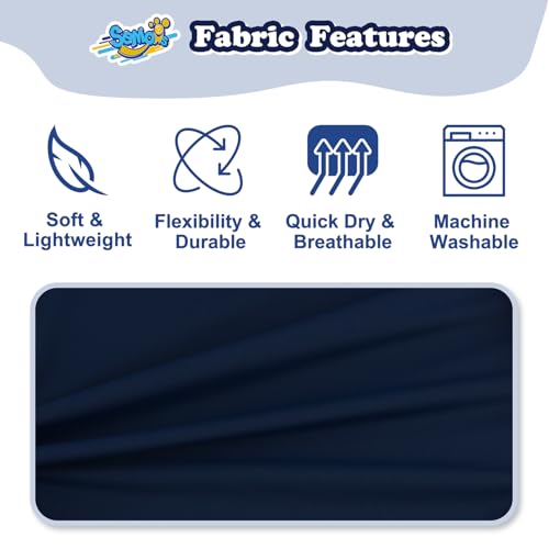 Semois Rash Guard for Boys Long Sleeve Swim Shirt for Toddler Kids 9-10 Years Navy Blue Rashguard Water Swimwear Swimming Shirt UPF+ 50 - Image 5