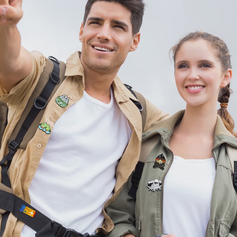 Hanaive 15 Pcs Enamel Pins for Backpack Hat Outdoors Adventure Brooch Pins Cute Camping Lapel Nature Aesthetic Jewelry for Women Men Clothing Bags DIY Crafts Gifts - Image 3