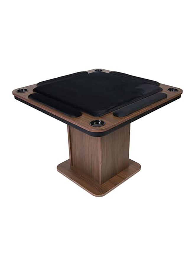 AL BADER Big Wooden Ploot Play Cards Game Table Big-Size, Wood Baloot Table Big-Size 95 * 95 With Cups Holders, Plot Playing Cards Table With Hands Stands, Floor Blot Table (Black)  - Image 1